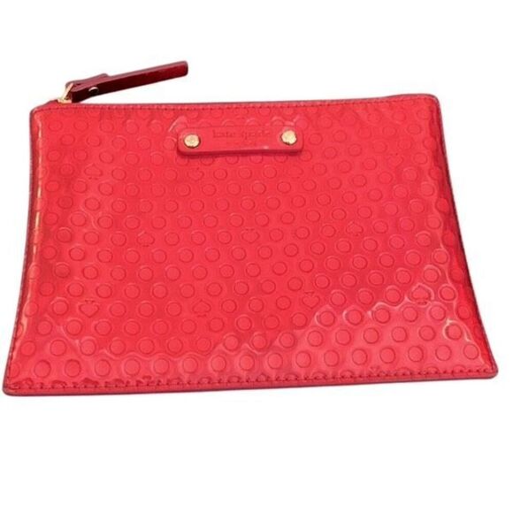Kate Spade Red Little Shiloh Clutch Beale Street Zip Pouch - Picture 7 of 7